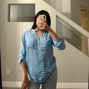 Rue21 Sky Blue Button-Up Blouse